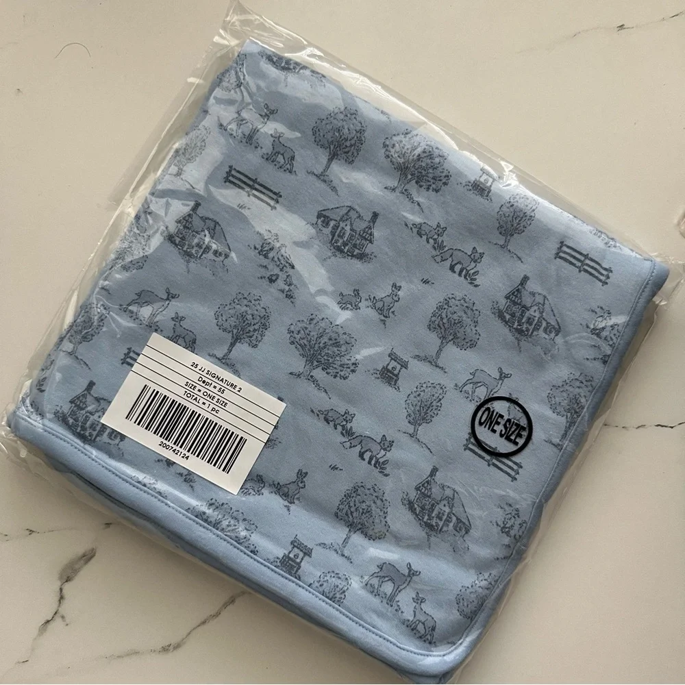 NWT Janie and Jack Baby Woodland Toile Cotton Blanket